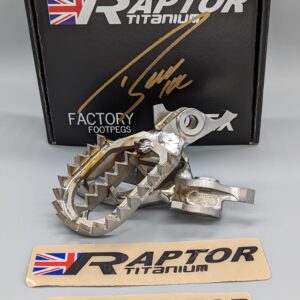 photo of tommy searle signed box and footpegs